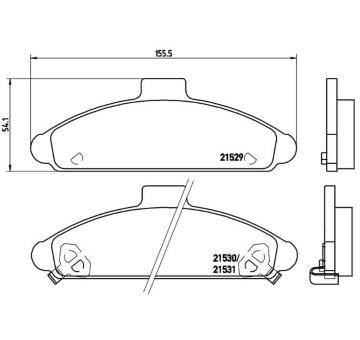 Sada brzdových destiček, kotoučová brzda BREMBO P 30 004