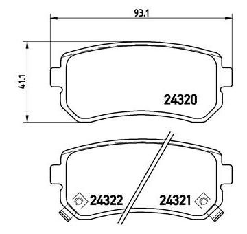 Sada brzdových destiček, kotoučová brzda BREMBO P 30 025