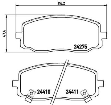 Sada brzdových destiček, kotoučová brzda BREMBO P 30 032