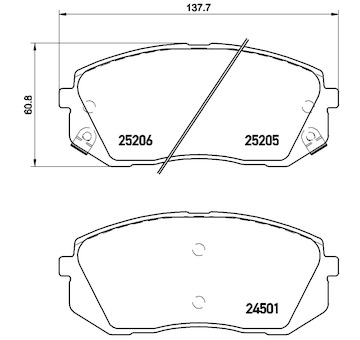 Sada brzdových destiček, kotoučová brzda BREMBO P 30 056E