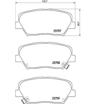 Sada brzdových destiček, kotoučová brzda BREMBO P 30 070