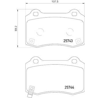 Sada brzdových destiček, kotoučová brzda BREMBO P 30 074E