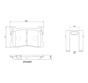 Sada brzdových destiček, kotoučová brzda BREMBO P 30 082