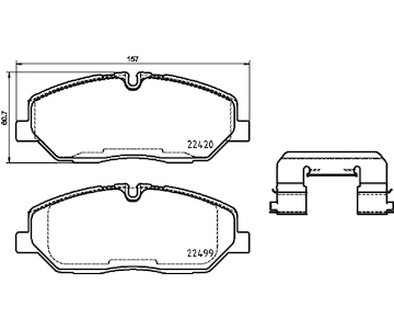 Sada brzdových destiček, kotoučová brzda BREMBO P 30 084