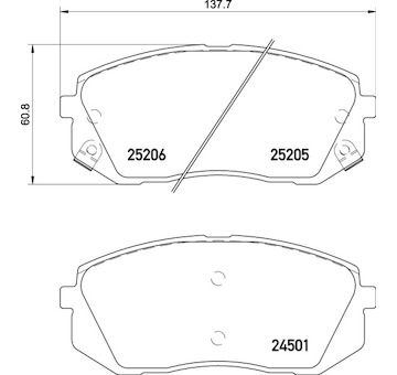 Sada brzdových destiček, kotoučová brzda BREMBO P 30 093E