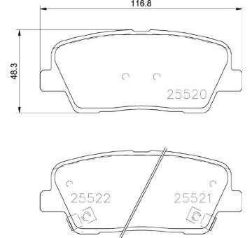 Sada brzdových destiček, kotoučová brzda BREMBO P 30 104