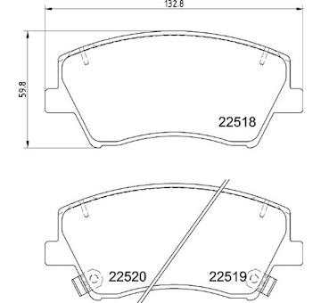 Sada brzdových destiček, kotoučová brzda BREMBO P 30 107