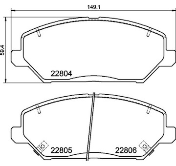 Sada brzdových destiček, kotoučová brzda BREMBO P 30 110