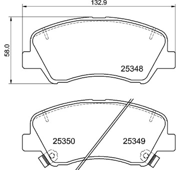 Sada brzdových destiček, kotoučová brzda BREMBO P 30 122