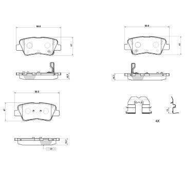 Sada brzdových destiček, kotoučová brzda BREMBO P 30 158