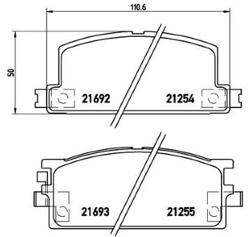 Sada brzdových destiček, kotoučová brzda BREMBO P 34 001