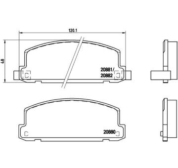 Sada brzdových destiček, kotoučová brzda BREMBO P 34 002