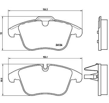 Sada brzdových destiček, kotoučová brzda BREMBO P 36 022