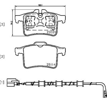 Sada brzdových destiček, kotoučová brzda BREMBO P 36 034