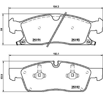 Sada brzdových destiček, kotoučová brzda BREMBO P 37 015