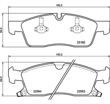 Sada brzdových destiček, kotoučová brzda BREMBO P 37 027