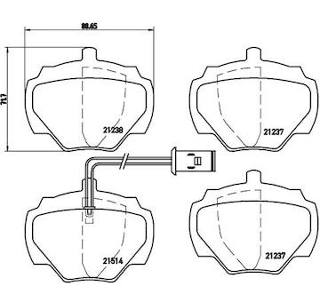 Sada brzdových destiček, kotoučová brzda BREMBO P 44 003