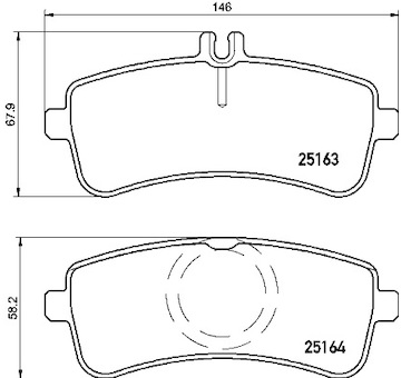 Sada brzdových destiček, kotoučová brzda BREMBO P 50 125