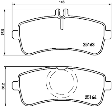 Sada brzdových destiček, kotoučová brzda BREMBO P 50 130