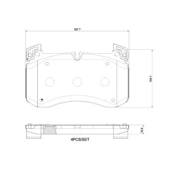 Sada brzdových destiček, kotoučová brzda BREMBO P 50 160