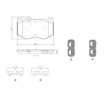 Sada brzdových destiček, kotoučová brzda BREMBO P 50 166