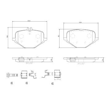 Sada brzdových destiček, kotoučová brzda BREMBO P 50 167