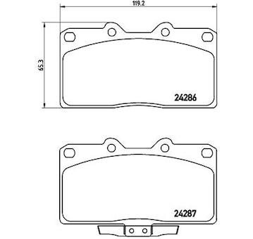 Sada brzdových destiček, kotoučová brzda BREMBO P 54 019