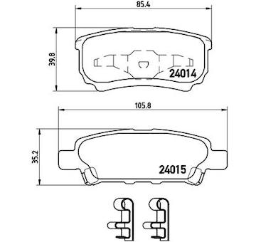 Sada brzdových destiček, kotoučová brzda BREMBO P 54 034