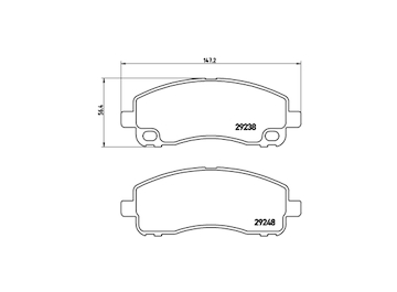 Sada brzdových destiček, kotoučová brzda BREMBO P 54 042