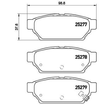 Sada brzdových destiček, kotoučová brzda BREMBO P 54 053