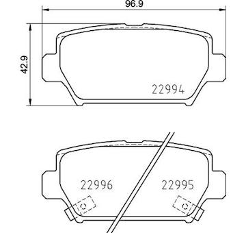 Sada brzdových destiček, kotoučová brzda BREMBO P 54 062