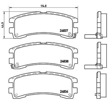 Sada brzdových destiček, kotoučová brzda BREMBO P 56 017