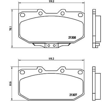 Sada brzdových destiček, kotoučová brzda BREMBO P 56 025