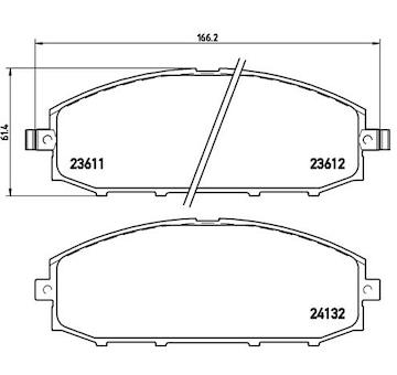 Sada brzdových destiček, kotoučová brzda BREMBO P 56 041