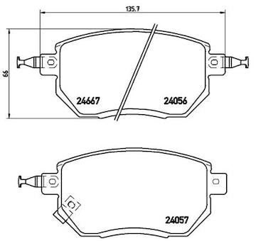 Sada brzdových destiček, kotoučová brzda BREMBO P 56 051