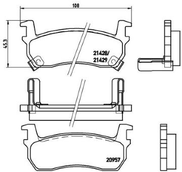 Sada brzdových destiček, kotoučová brzda BREMBO P 56 057