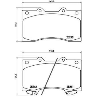 Sada brzdových destiček, kotoučová brzda BREMBO P 56 081