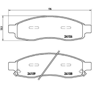 Sada brzdových destiček, kotoučová brzda BREMBO P 58 001