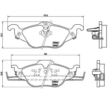 Sada brzdových destiček, kotoučová brzda BREMBO P 59 030