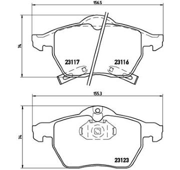 Sada brzdových destiček, kotoučová brzda BREMBO P 59 048