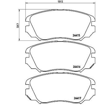 Sada brzdových destiček, kotoučová brzda BREMBO P 59 054X