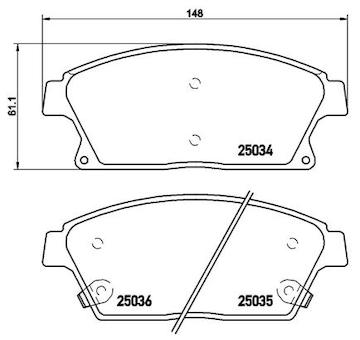 Sada brzdových destiček, kotoučová brzda BREMBO P 59 077