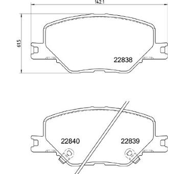 Sada brzdových destiček, kotoučová brzda BREMBO P 59 096