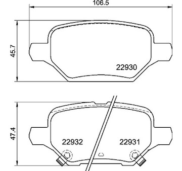 Sada brzdových destiček, kotoučová brzda BREMBO P 59 099