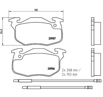 Sada brzdových destiček, kotoučová brzda BREMBO P 61 044