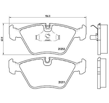 Sada brzdových destiček, kotoučová brzda BREMBO P 61 049