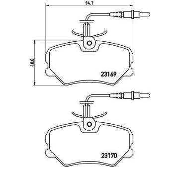 Sada brzdových destiček, kotoučová brzda BREMBO P 61 050