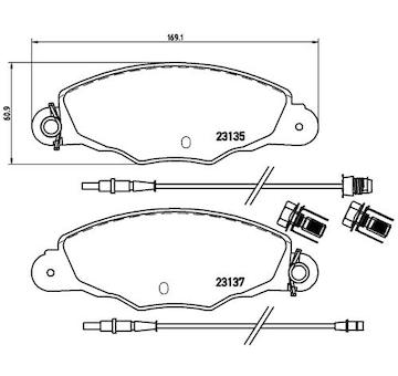 Sada brzdových destiček, kotoučová brzda BREMBO P 61 061