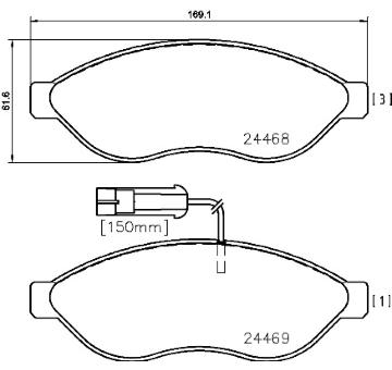 Sada brzdových destiček, kotoučová brzda BREMBO P 61 090