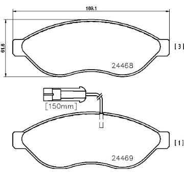 Sada brzdových destiček, kotoučová brzda BREMBO P 61 092